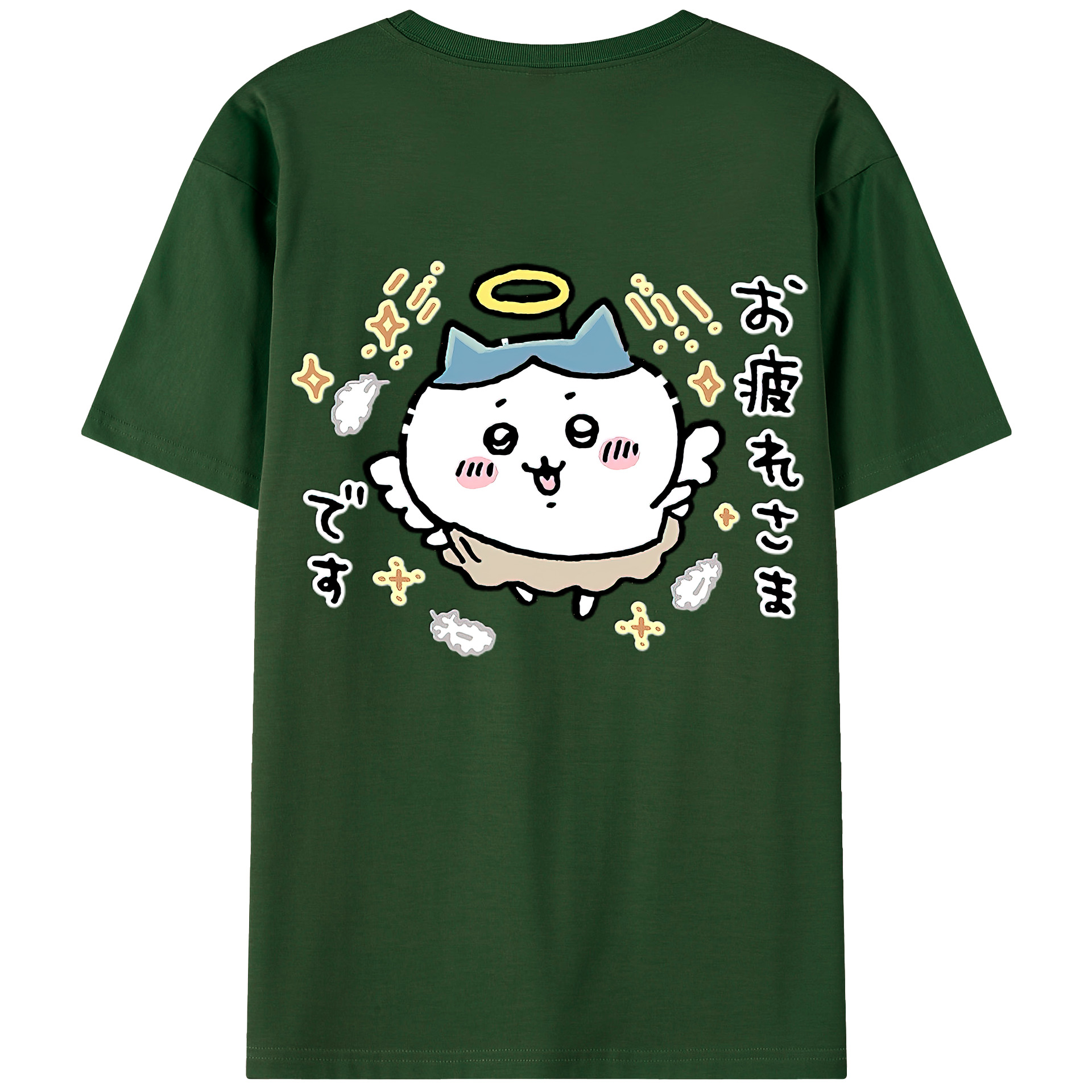 （画像用） ちいかわ ハチワレ Chii-kawa hachiware 綿100％半袖Tシャツ（背面プリント）